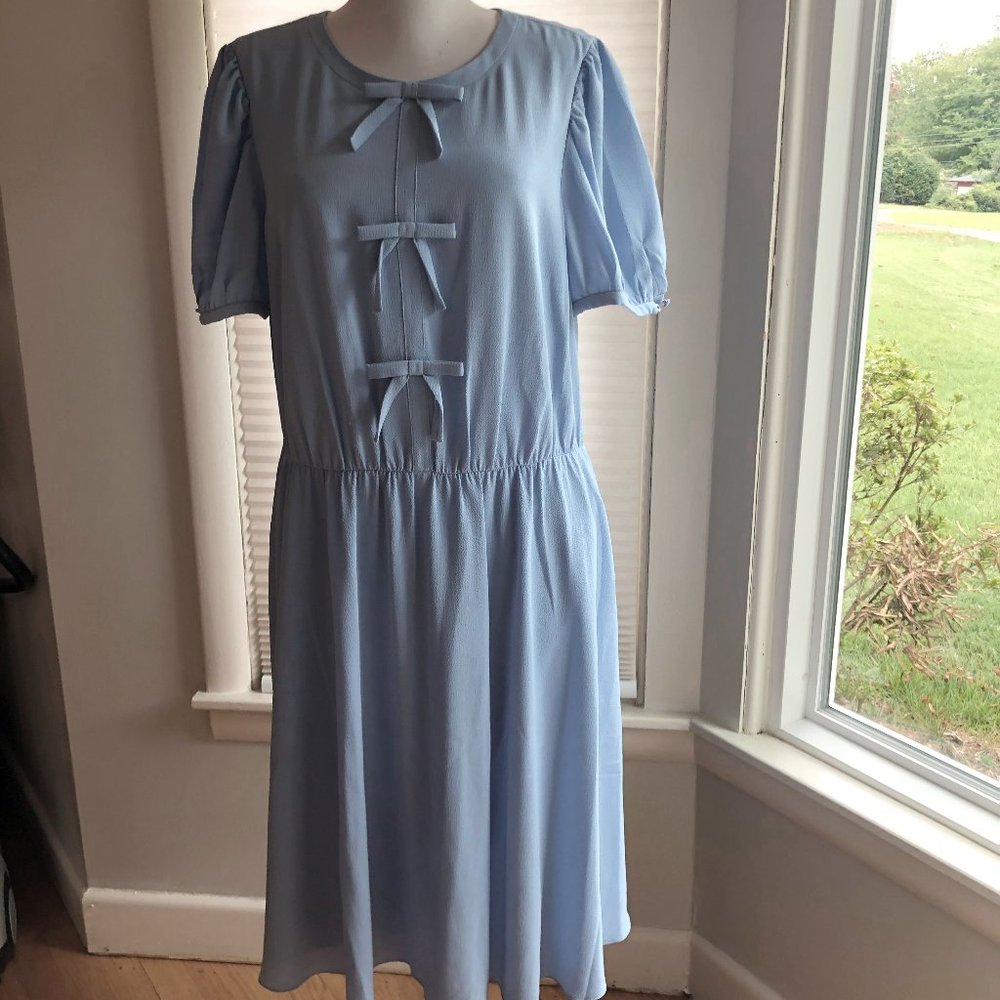 Darling Blue Bow Tie Embellished Dress by Gal Meets Glam in US size 14